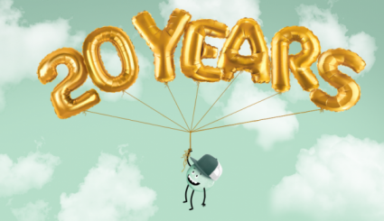 Balloons spelling 20 years