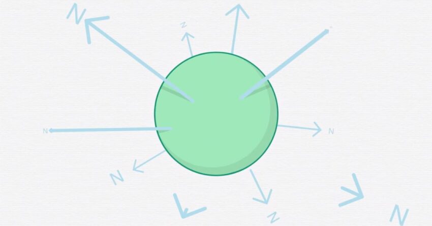 Graphic of nitrogen fertilizer granule with polymer coating